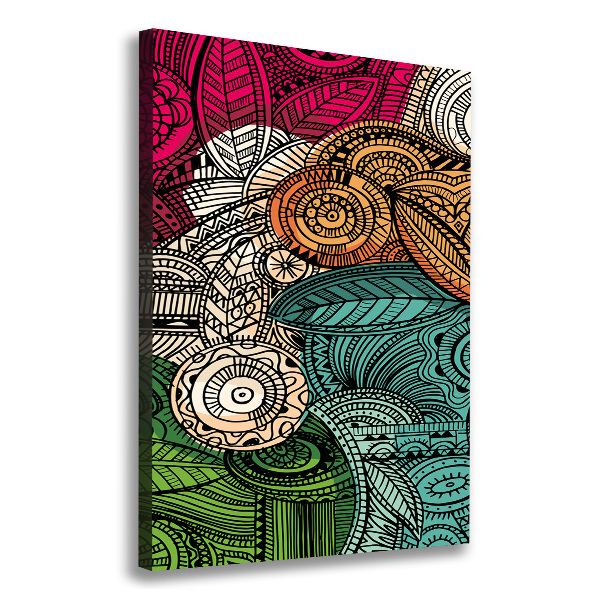 Cuadro canvas decorativo para salón vertical Plumas abstractas