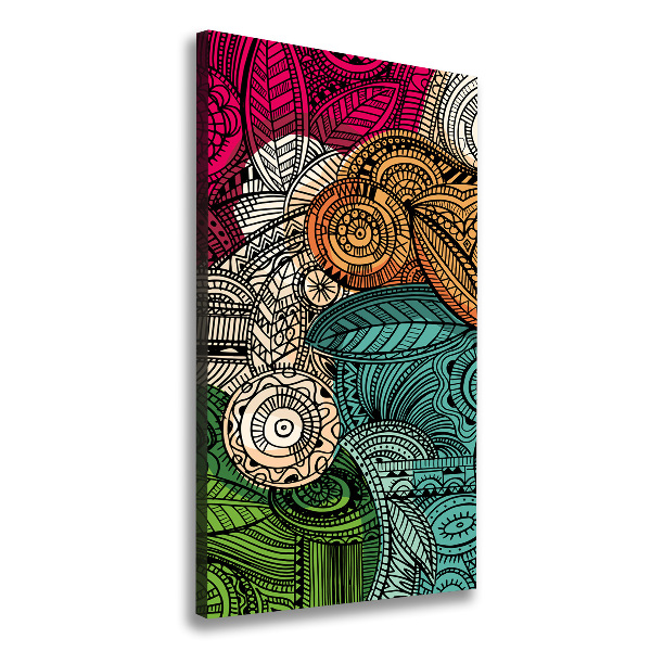 Cuadro canvas decorativo para salón vertical Plumas abstractas