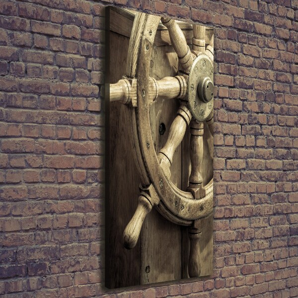 Impresión en lienzo vertical El timón de un yate