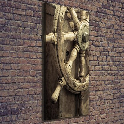 Impresión en lienzo vertical El timón de un yate