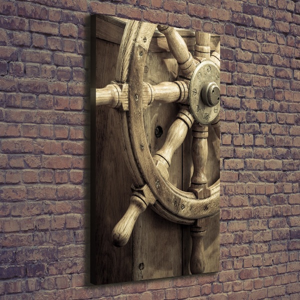 Impresión en lienzo vertical El timón de un yate