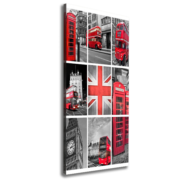 Cuadro canvas decorativo para salón vertical Collage de Londres