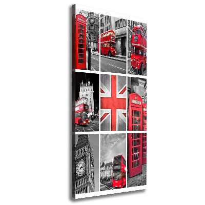 Cuadro canvas decorativo para salón vertical Collage de Londres