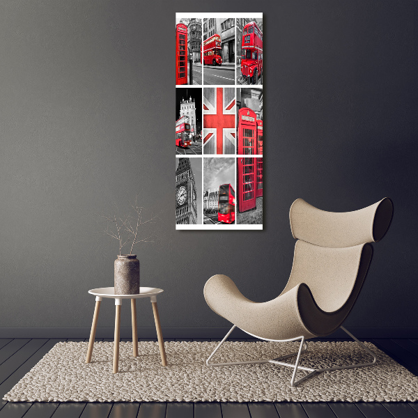Cuadro canvas decorativo para salón vertical Collage de Londres
