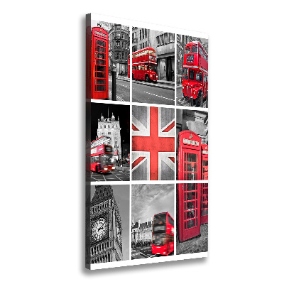 Cuadro canvas decorativo para salón vertical Collage de Londres
