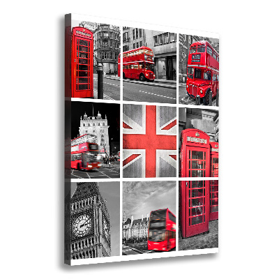 Cuadro canvas decorativo para salón vertical Collage de Londres