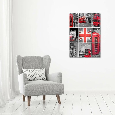 Cuadro canvas decorativo para salón vertical Collage de Londres
