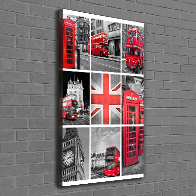 Cuadro canvas decorativo para salón vertical Collage de Londres
