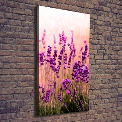 Cuadro moderno en lienzo resistente uv vertical campo de lavanda