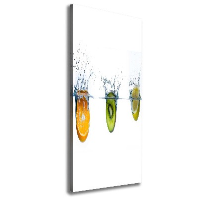Cuadro canvas decorativo para salón vertical Frutas bajo el agua