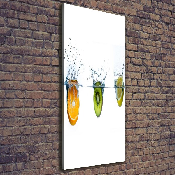 Cuadro canvas decorativo para salón vertical Frutas bajo el agua
