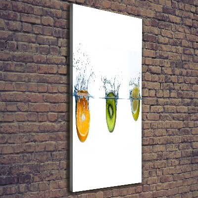 Cuadro canvas decorativo para salón vertical Frutas bajo el agua