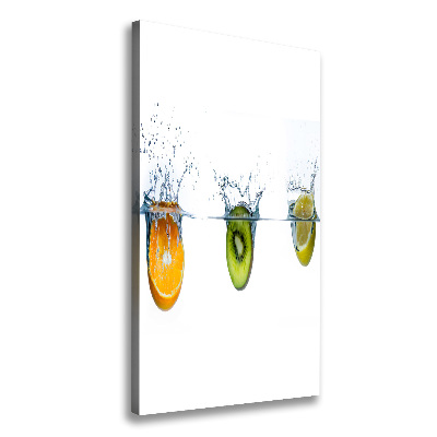 Cuadro canvas decorativo para salón vertical Frutas bajo el agua