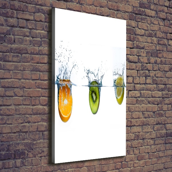 Cuadro canvas decorativo para salón vertical Frutas bajo el agua