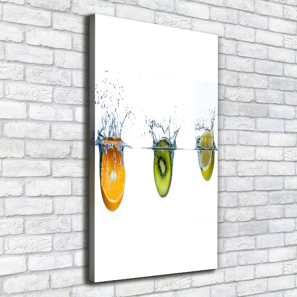 Cuadro canvas decorativo para salón vertical Frutas bajo el agua
