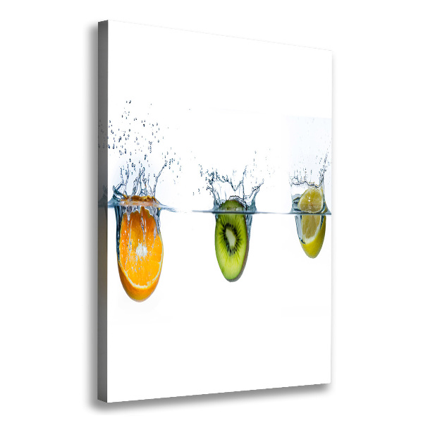 Cuadro canvas decorativo para salón vertical Frutas bajo el agua