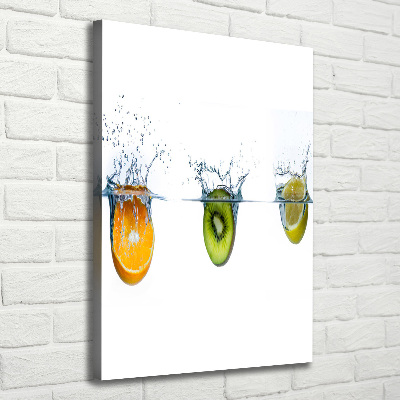 Cuadro canvas decorativo para salón vertical Frutas bajo el agua