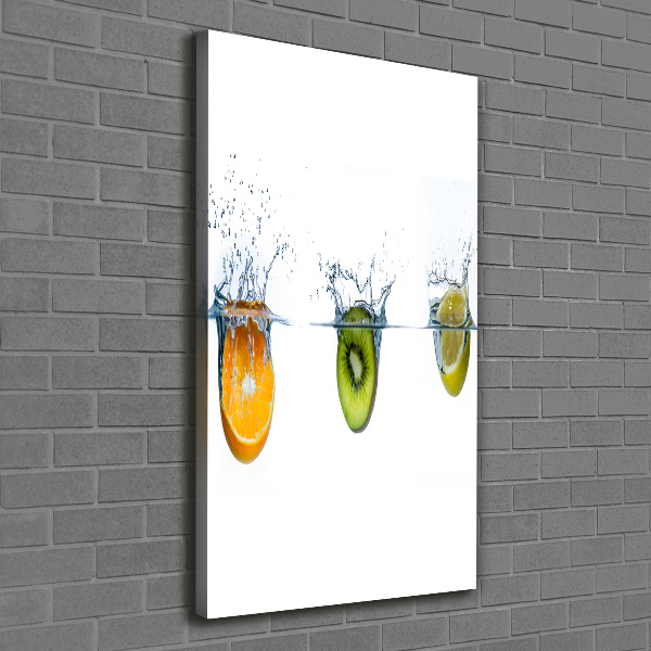 Cuadro canvas decorativo para salón vertical Frutas bajo el agua