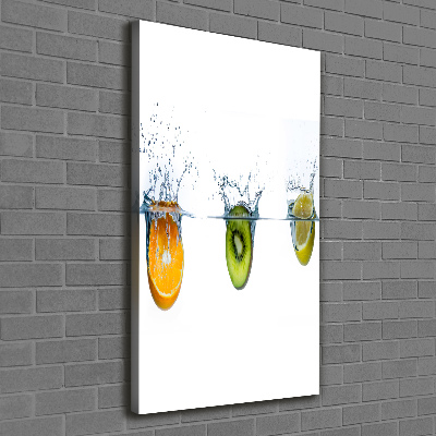 Cuadro canvas decorativo para salón vertical Frutas bajo el agua