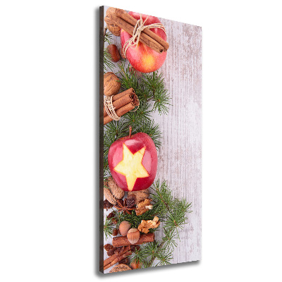 Impresión en lienzo vertical manzanas de Navidad