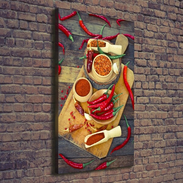 Cuadro canvas decorativo para salón vertical chiles