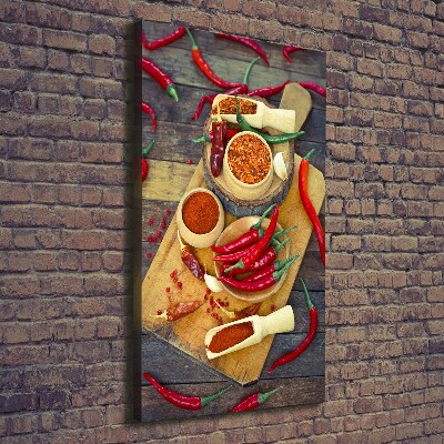 Cuadro canvas decorativo para salón vertical chiles