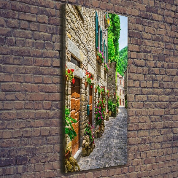 Cuadro canvas decorativo para salón vertical Una calle con encanto