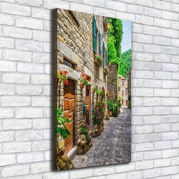 Cuadro canvas decorativo para salón vertical Una calle con encanto
