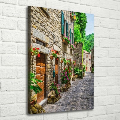 Cuadro canvas decorativo para salón vertical Una calle con encanto