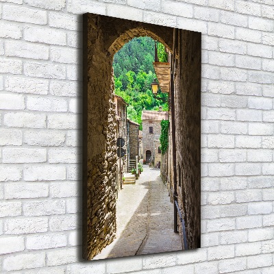 Cuadro moderno en lienzo resistente uv vertical Una calle con encanto