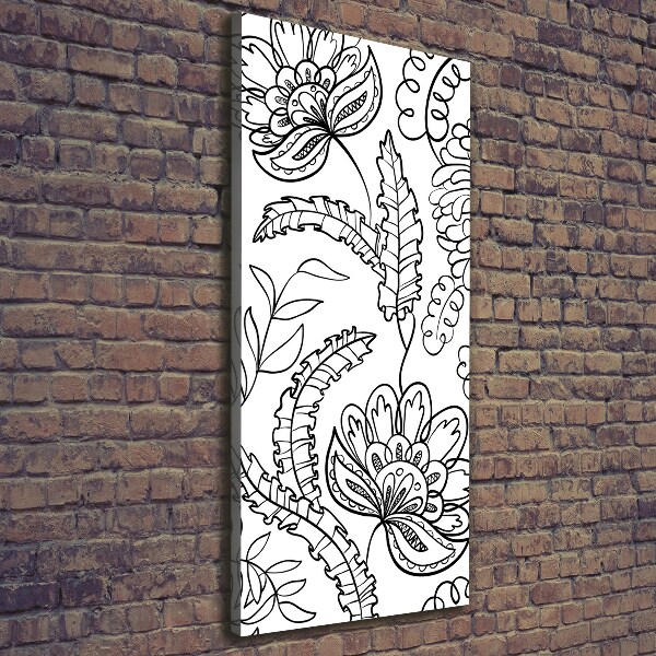 Cuadro canvas decorativo para salón vertical Fondo de zentangle