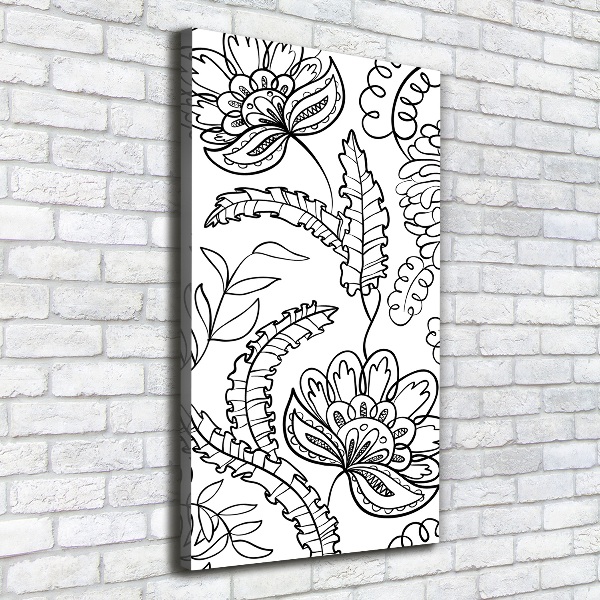Cuadro canvas decorativo para salón vertical Fondo de zentangle
