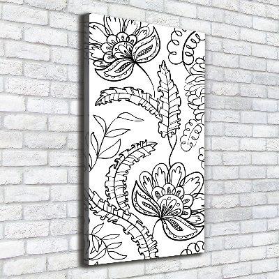 Cuadro canvas decorativo para salón vertical Fondo de zentangle