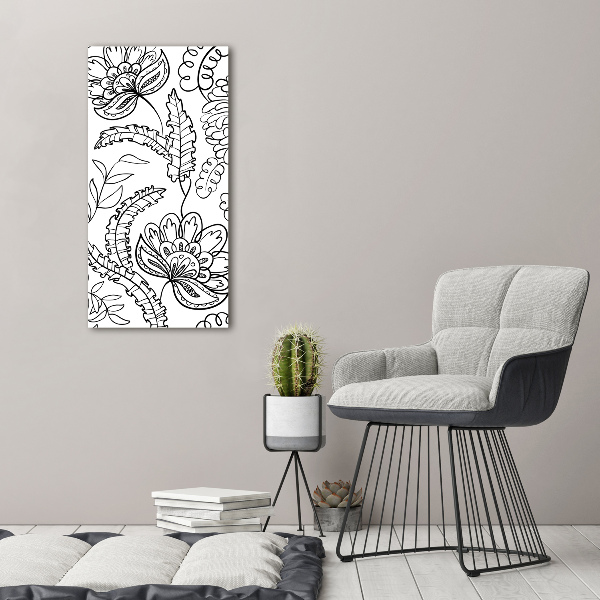 Cuadro canvas decorativo para salón vertical Fondo de zentangle