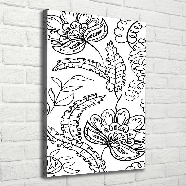 Cuadro canvas decorativo para salón vertical Fondo de zentangle
