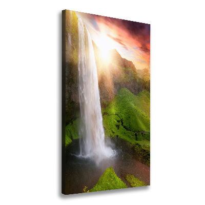 Cuadro canvas decorativo para salón vertical Cascada