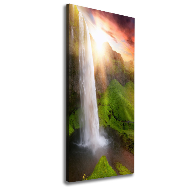 Cuadro canvas decorativo para salón vertical Cascada