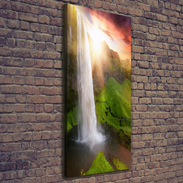 Cuadro canvas decorativo para salón vertical Cascada