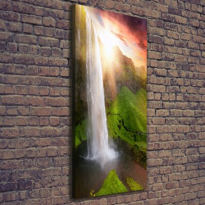 Cuadro canvas decorativo para salón vertical Cascada