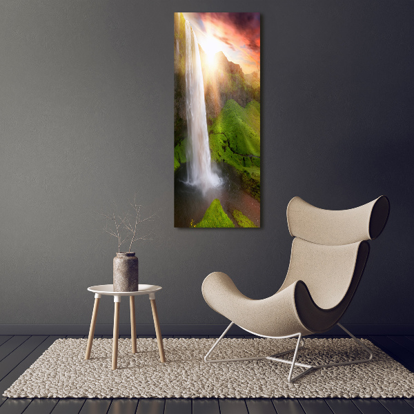 Cuadro canvas decorativo para salón vertical Cascada