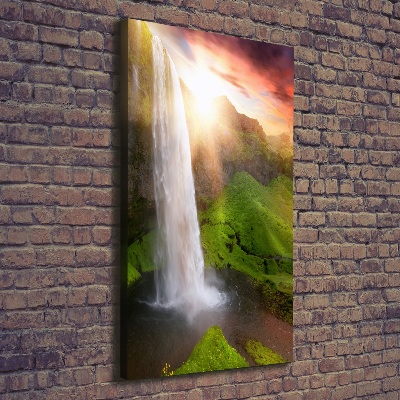 Cuadro canvas decorativo para salón vertical Cascada