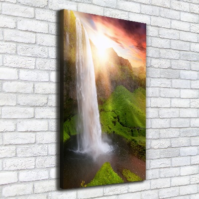 Cuadro canvas decorativo para salón vertical Cascada