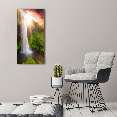 Cuadro canvas decorativo para salón vertical Cascada