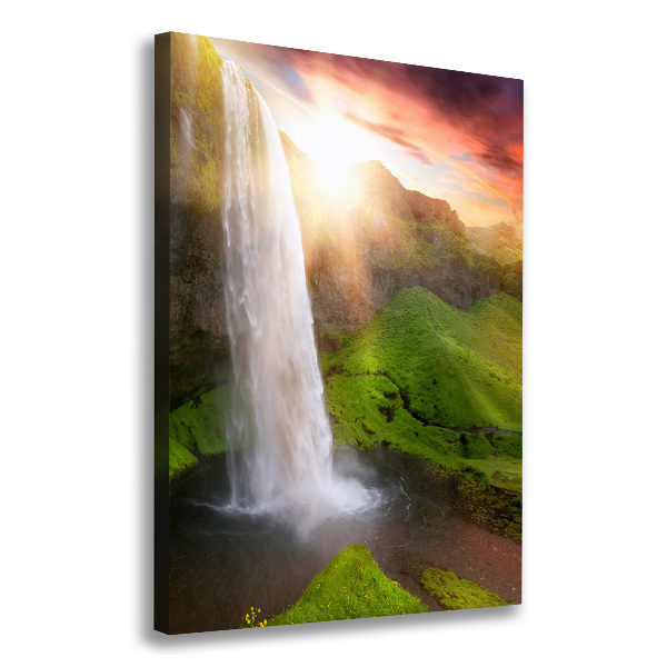 Cuadro canvas decorativo para salón vertical Cascada