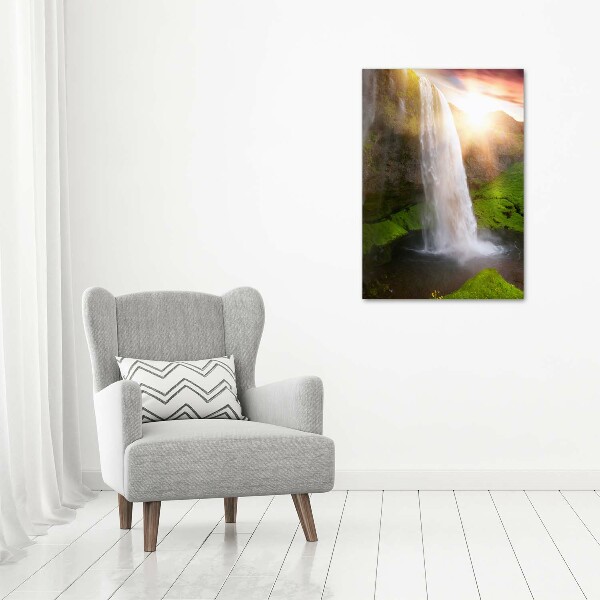 Cuadro canvas decorativo para salón vertical Cascada