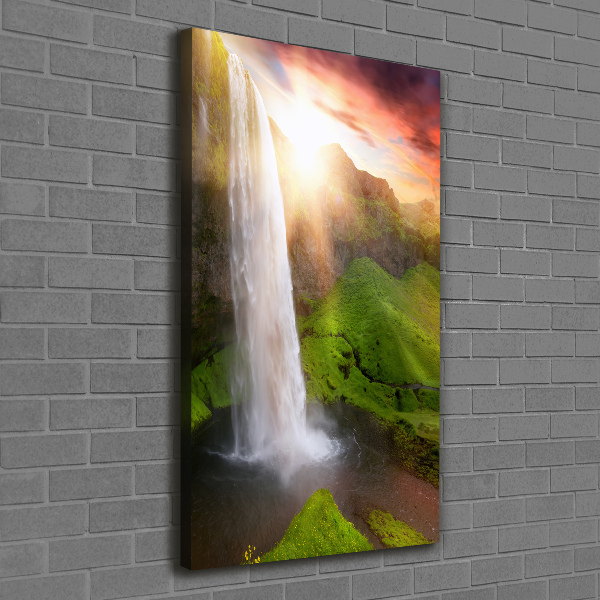 Cuadro canvas decorativo para salón vertical Cascada