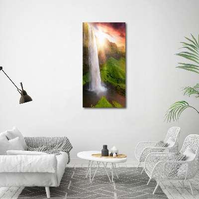 Cuadro canvas decorativo para salón vertical Cascada