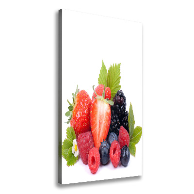 Cuadro canvas decorativo para salón vertical Frutos del bosque