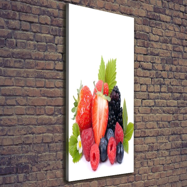Cuadro canvas decorativo para salón vertical Frutos del bosque
