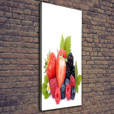 Cuadro canvas decorativo para salón vertical Frutos del bosque